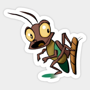 Cute Cricket Drawing Sticker